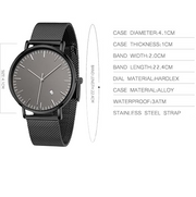 Men's Timepieces Stainless Steel Stylish Analog Quartz Waterproof black Timepieces for Men