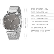 Men's Timepieces Stainless Steel Stylish Analog Quartz Waterproof silver Timepieces for Men